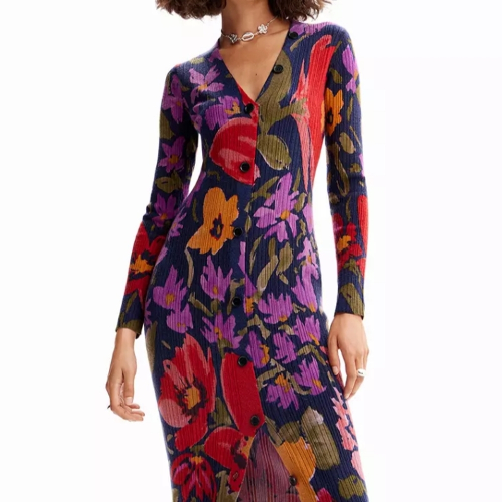 Desigual Multicolor Floral Midi Dress - Picture 2 of 5